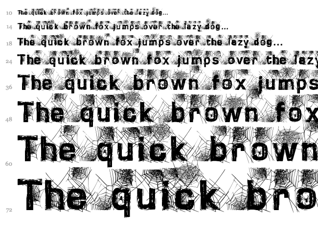 Dirty Sweb font waterfall
